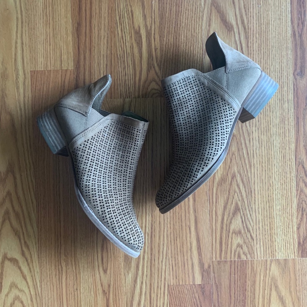 Vince Camuto; Derindia Laser Cut Ankle Booties